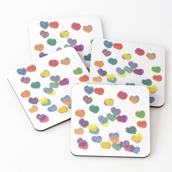 Item preview, Abstract Hearts Rainbow Colored designed and sold by ellenhenry.