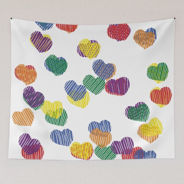 Item preview, Abstract Hearts Rainbow Colored designed and sold by ellenhenry.