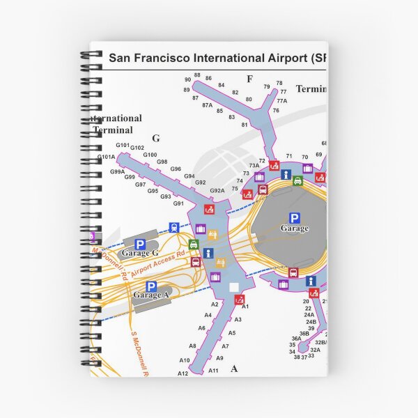 Item preview, San Francisco International Airport Terminal Map SFO designed and sold by KALEIDOSCOPE UK.
