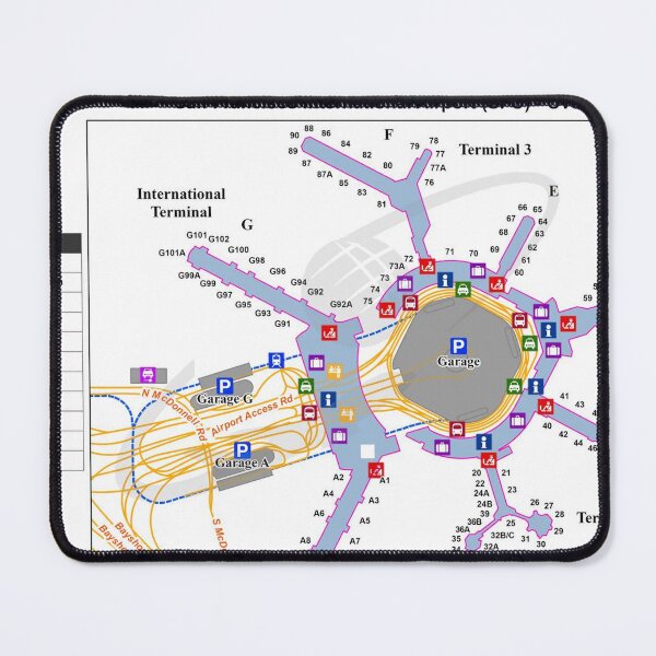 Item preview, San Francisco International Airport Terminal Map SFO designed and sold by KALEIDOSCOPE UK.