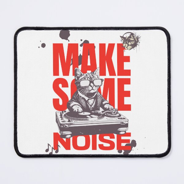 Item preview, Make Some Noise DJ Cat – Funny Music Cat Turntable Art designed and sold by onlin3boutiqu3.