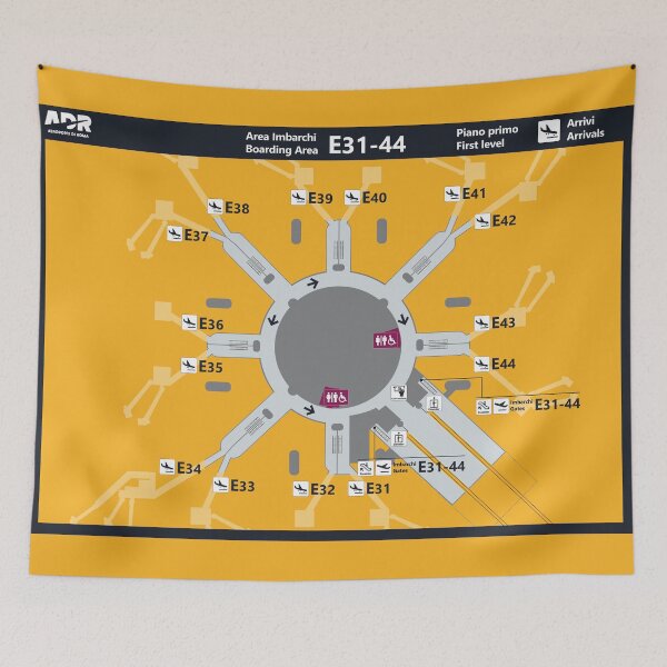 Item preview, ROME FIUMICINO AIRPORT ITALY MAP designed and sold by KALEIDOSCOPE UK.