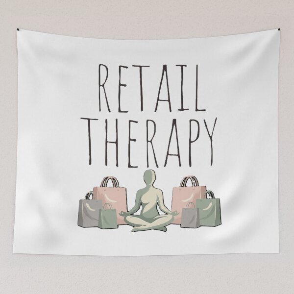 Item preview, Retail therapy meditation yoga pose designed and sold by JediKittenWars.