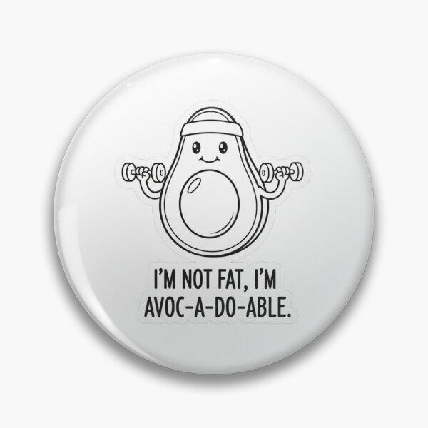 Item preview, I’m Not Fat, I’m Avoc-A-Do-Able – Cute Avocado Workout Sticker | Funny Fitness Food Pun Art designed and sold by Gurjeetpixelart.