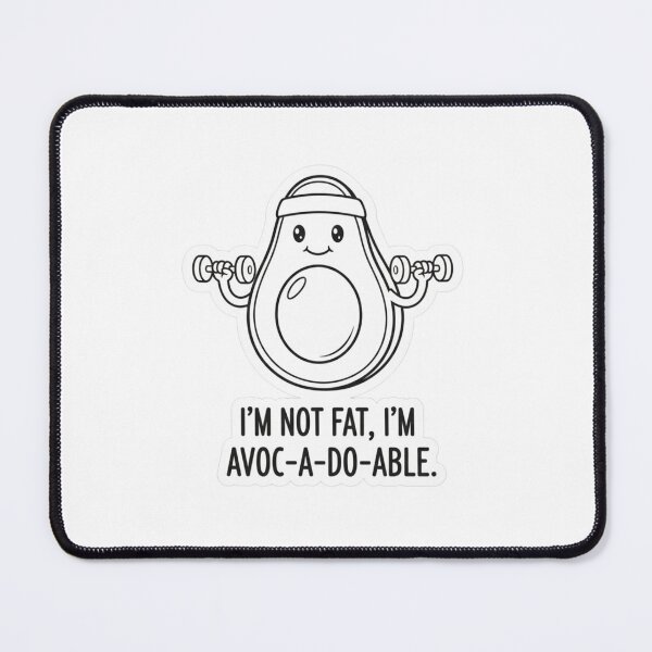 Item preview, I’m Not Fat, I’m Avoc-A-Do-Able – Cute Avocado Workout Sticker | Funny Fitness Food Pun Art designed and sold by Gurjeetpixelart.