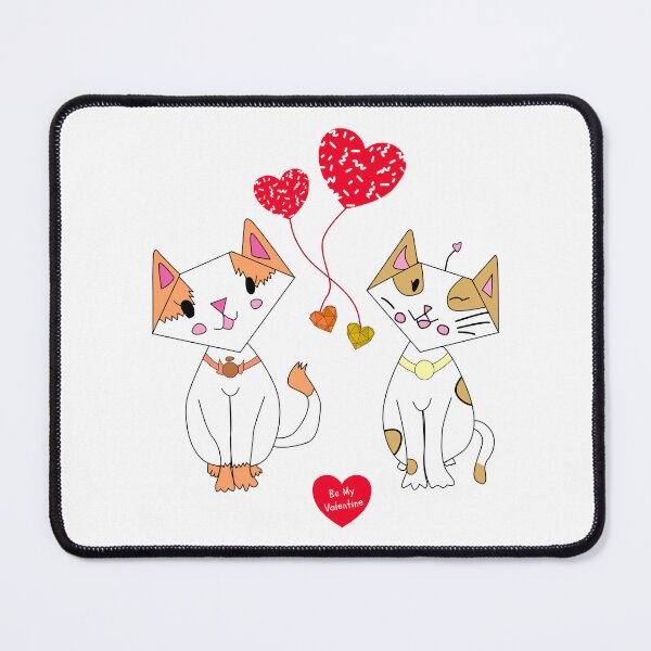 Item preview, Be My Valentine Two Picasso-style Cats. designed and sold by Dinasshop.