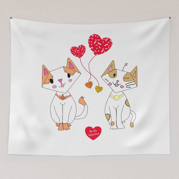 Item preview, Be My Valentine Two Picasso-style Cats. designed and sold by Dinasshop.