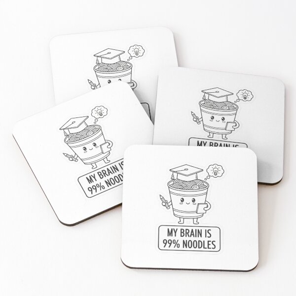 Item preview, My Brain Is 99% Noodles – Funny Study & Student Humor Sticker | Cute Ramen Brain Art designed and sold by Gurjeetpixelart.