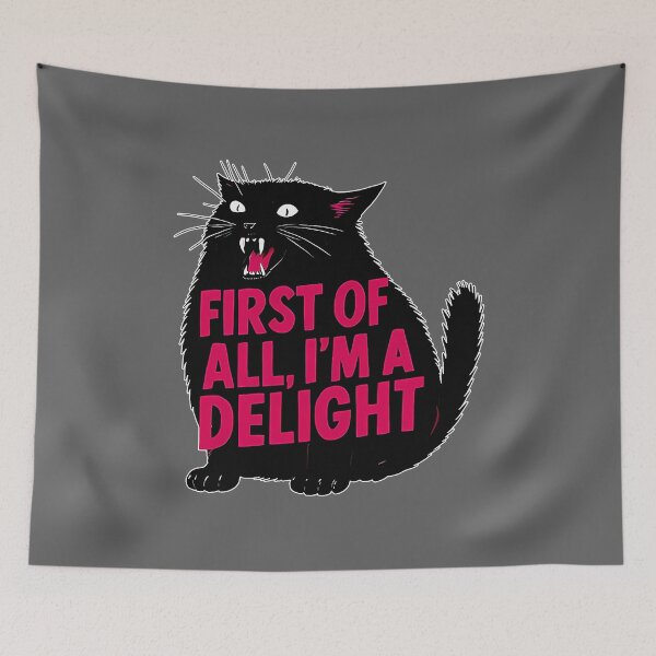Item preview, First of All I'm a Delight Roaring Black cat designed and sold by KristineLi.