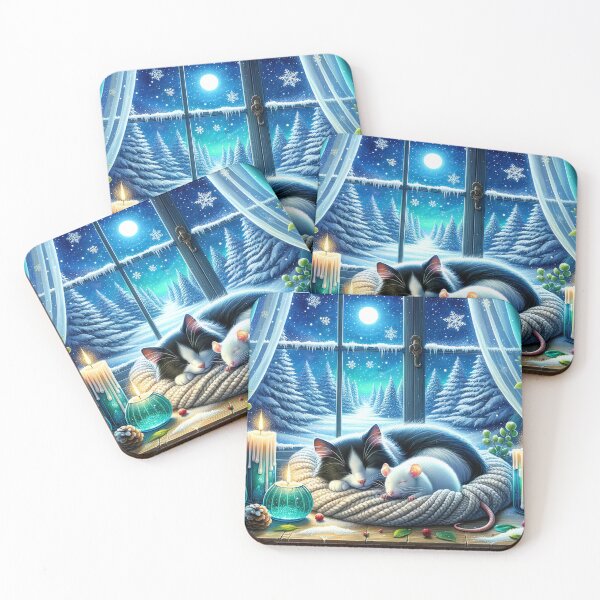 Item preview, Cat and Mouse Sleeping on the Windowsill designed and sold by M-Y-A-R-T-.