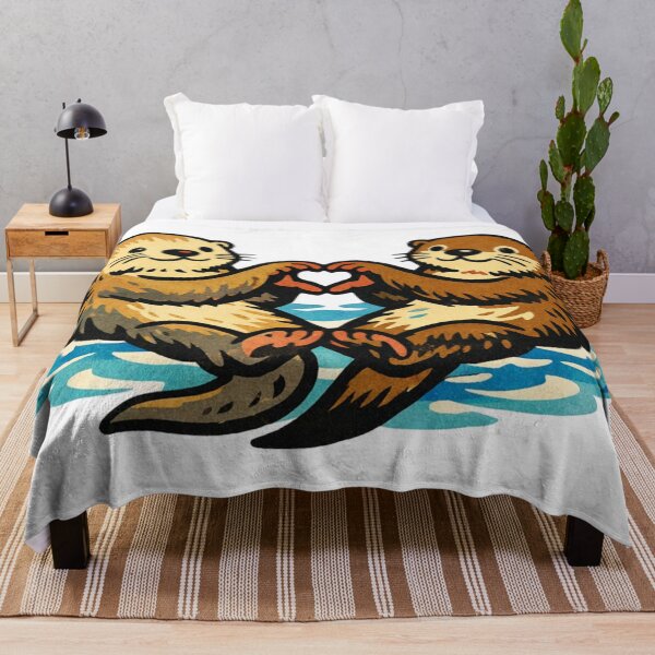 Item preview, Cute Otters in Love – Heart Paw Illustration designed and sold by HappySproutArt.