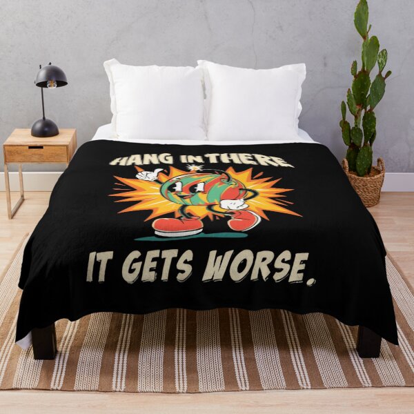 Item preview, Hang In There It Gets Worse Dark Cute Motivation Mascot designed and sold by Star3NowForMe.