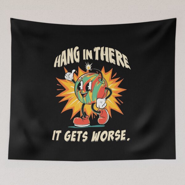 Item preview, Hang In There It Gets Worse Dark Cute Motivation Mascot designed and sold by Star3NowForMe.