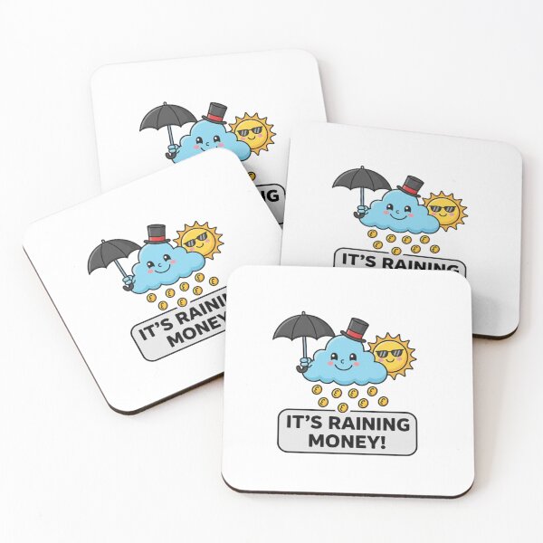 Item preview, It’s Raining Money – Cute Cloud & Sun Cartoon Sticker | Funny Wealth & Good Luck Art designed and sold by Gurjeetpixelart.