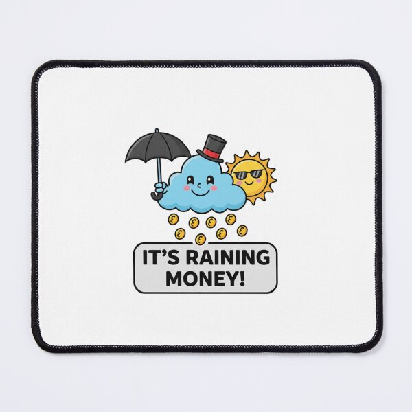 Item preview, It’s Raining Money – Cute Cloud & Sun Cartoon Sticker | Funny Wealth & Good Luck Art designed and sold by Gurjeetpixelart.