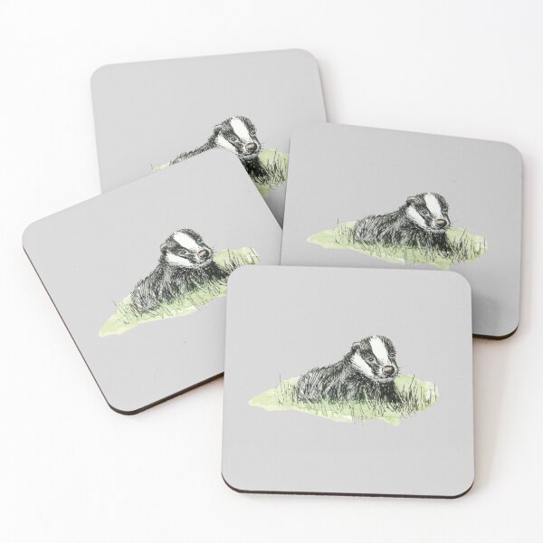 Item preview, Baby Badger Cub – Watercolor Illustration of Nordic Wildlife designed and sold by Maria Välja ART.