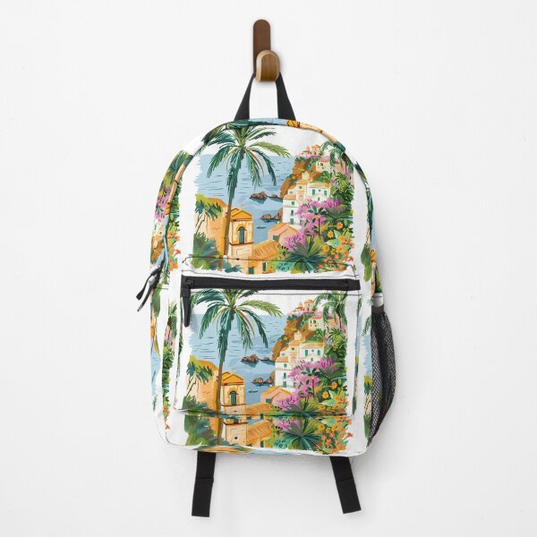 Item preview, Vibrant Positano Amalfi Coast Illustration - Colorful Italian Seaside Village Art Print designed and sold by DesignArtist.ia.