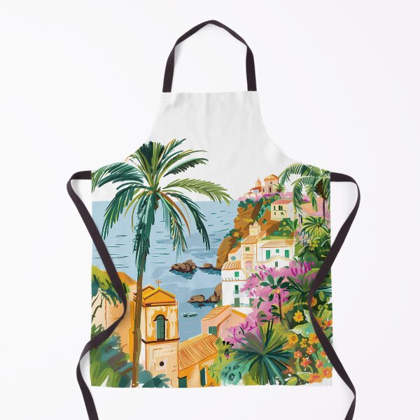 Item preview, Vibrant Positano Amalfi Coast Illustration - Colorful Italian Seaside Village Art Print designed and sold by DesignArtist.ia.