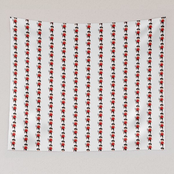 Item preview, Cute Cartoon Child Playing Football in a Red Shirt and Black Shorts designed and sold by nada-art.
