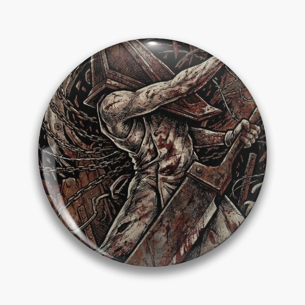 Item preview, Pyramid Head Silent Hill 2 Remake Horror Monster Great Knife Red Pyramid Thing Executioner Blue Creek Apartments Lake Toluca Prison Boss Fight Symbolic Fan Art Collage designed and sold by Senpaiwaves.