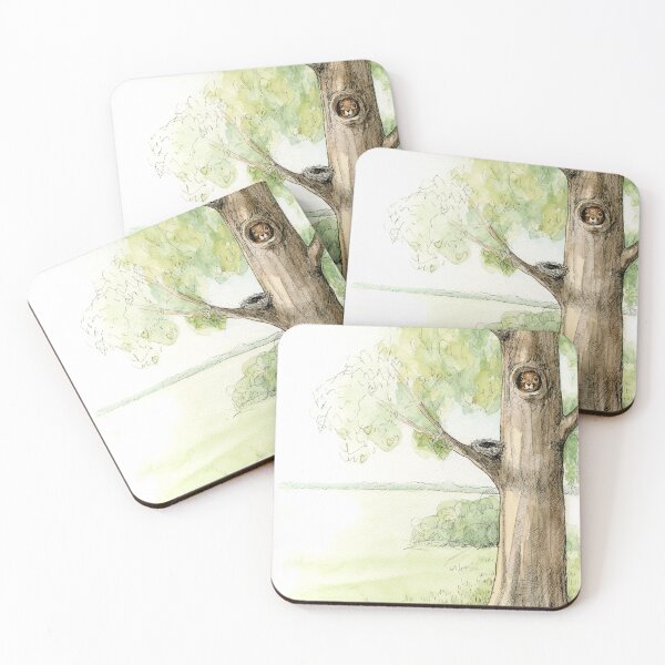 Item preview, Squirrel in a Tree – Nordic Wildlife Watercolor and Ink Illustration designed and sold by Maria Välja ART.