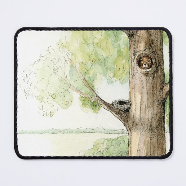 Item preview, Squirrel in a Tree – Nordic Wildlife Watercolor and Ink Illustration designed and sold by Maria Välja ART.