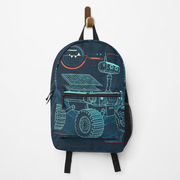 Item preview, aerospace engineering or space expedition tech, lined graphic of planet exploration robot with radar and robotics system interface designed and sold by NiamLab.