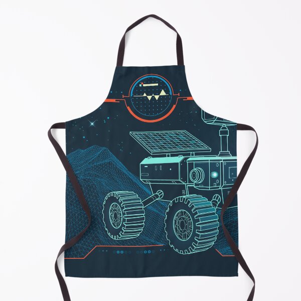 Item preview, aerospace engineering or space expedition tech, lined graphic of planet exploration robot with radar and robotics system interface designed and sold by NiamLab.