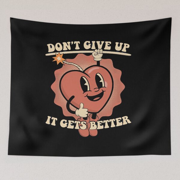 Item preview, Hang In There It Gets Worse Funny Dark Irony Mascot Heart designed and sold by Star3NowForMe.
