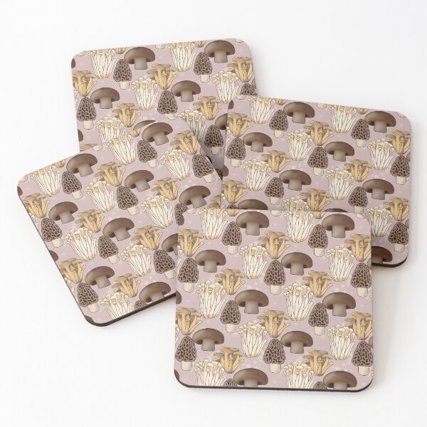 Item preview, Mushrooms on pink designed and sold by BowditchDesigns.