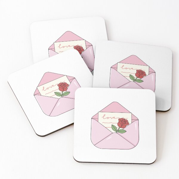 Item preview, Love Letter with Rose – Cute Pink Envelope Sticker Design designed and sold by jenelectra.