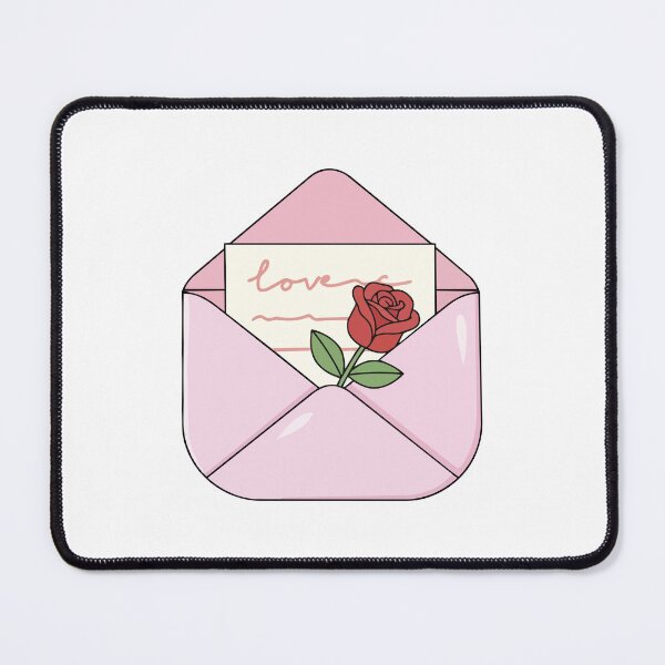 Item preview, Love Letter with Rose – Cute Pink Envelope Sticker Design designed and sold by jenelectra.