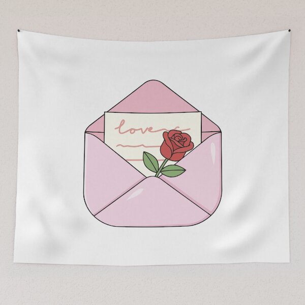 Item preview, Love Letter with Rose – Cute Pink Envelope Sticker Design designed and sold by jenelectra.