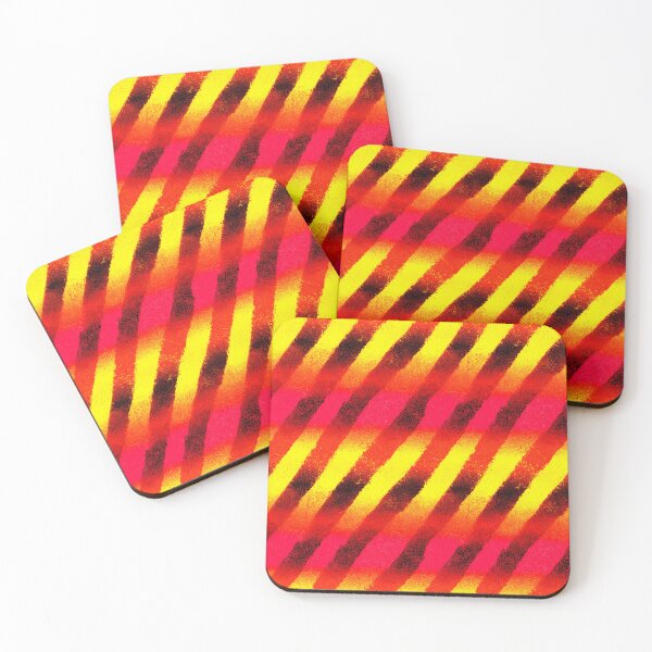 Item preview, Neon Diagonal Warning Stripes Gradient Pattern designed and sold by bubblegoth.