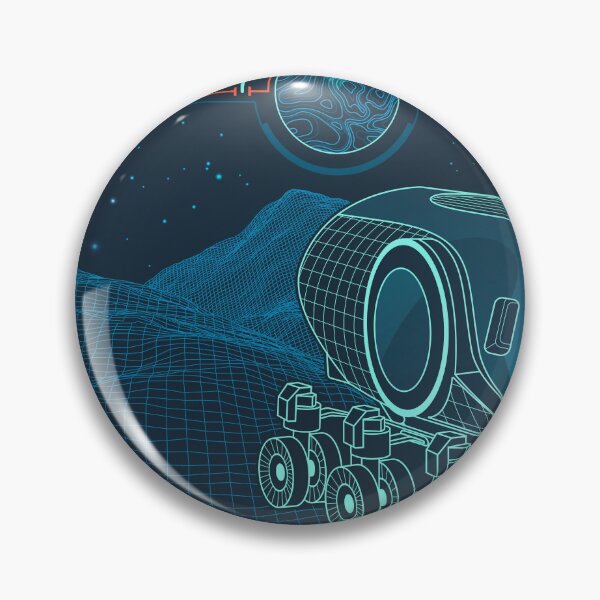 Item preview, aerospace engineering or space expedition vehicle, lined graphic of planet surface exploration robot with futuristic autonomous system interface designed and sold by NiamLab.