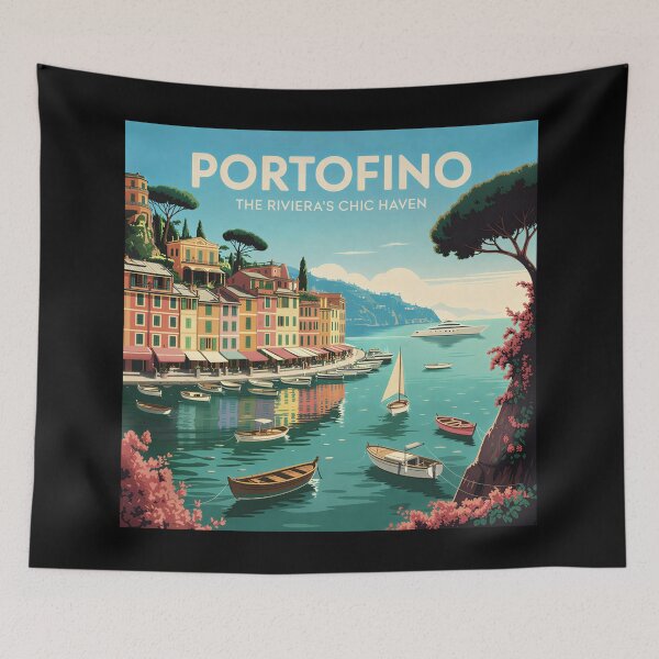 Item preview, A Nostalgic Classic Travel Poster – Italy Portofino   designed and sold by Blok45.