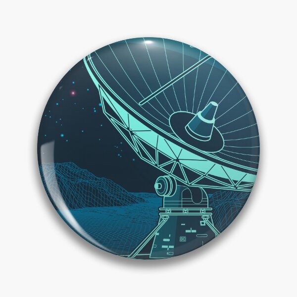 Item preview, telecommunication technology, graphic of lined satellite dish with dotted wavelength and system interface designed and sold by NiamLab.