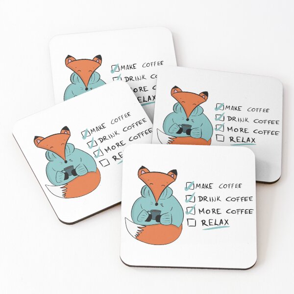 Item preview, Coffee First, Relax Later - Foxy To-Do List designed and sold by DesignFreakArt.