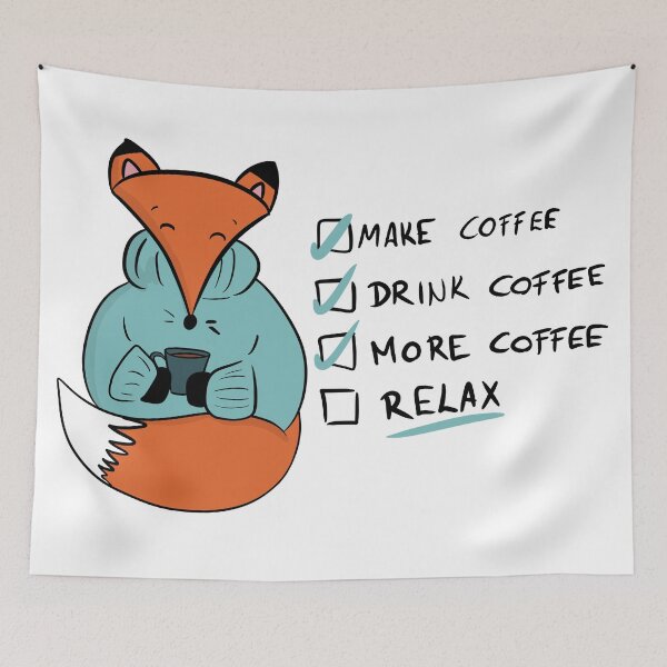 Item preview, Coffee First, Relax Later - Foxy To-Do List designed and sold by DesignFreakArt.