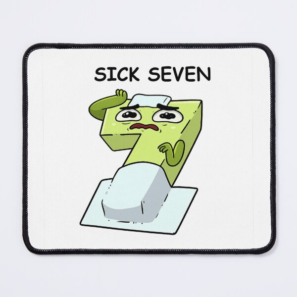 Item preview, Sick Seven – Cute Cartoon Number 7 with Ice Pack designed and sold by flowerpower999.
