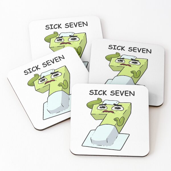 Item preview, Sick Seven – Cute Cartoon Number 7 with Ice Pack designed and sold by flowerpower999.