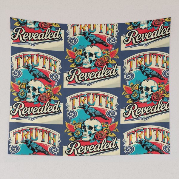 Item preview, Gothic Typography Truth Revealed: Vintage Skull Art with Crow designed and sold by RSDigitalPrintDesign.