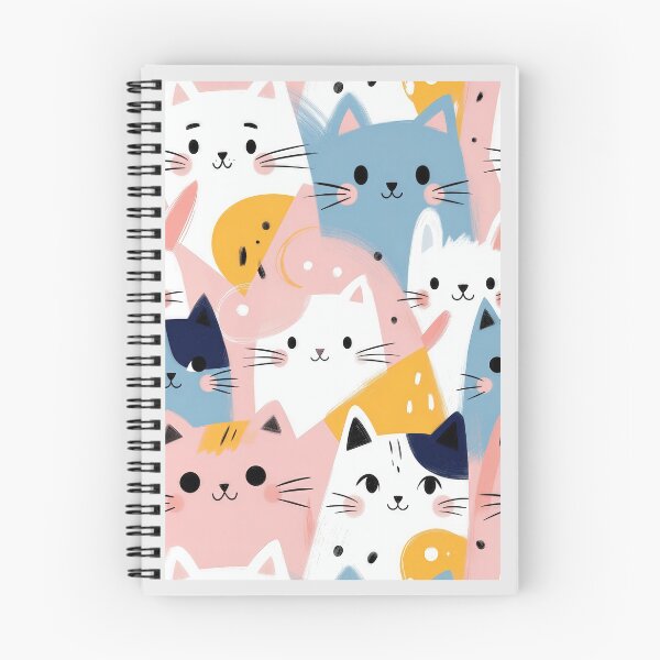 Item preview, Lindos gatos kawaii con patrón de manchas abstractas designed and sold by OjingO.