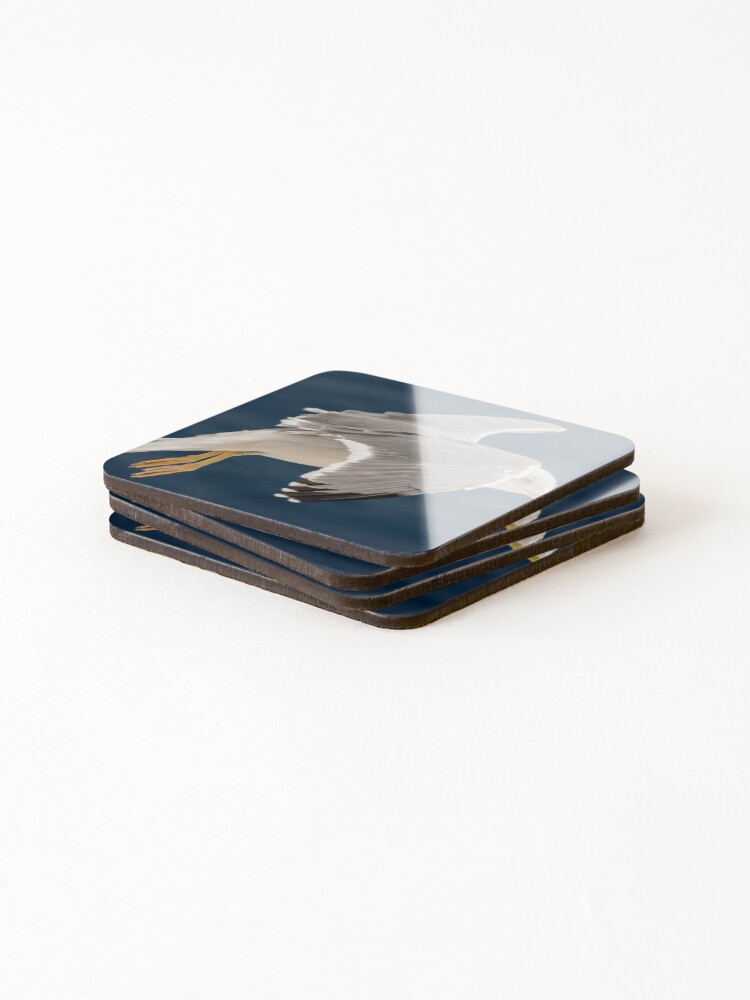 Thumbnail 4 of 5, Coasters (Set of 4), Seagull In Flight designed and sold by RJWImages.