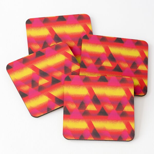 Item preview, Heatwave Triangle Stencil Neon Glow Pattern designed and sold by bubblegoth.