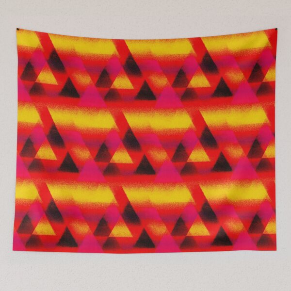 Item preview, Heatwave Triangle Stencil Neon Glow Pattern designed and sold by bubblegoth.