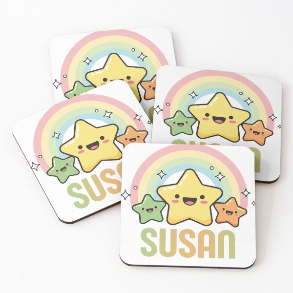 Item preview, Susan - Kawaii Rainbow and Stars Personalized Name Design designed and sold by OmikronStore.