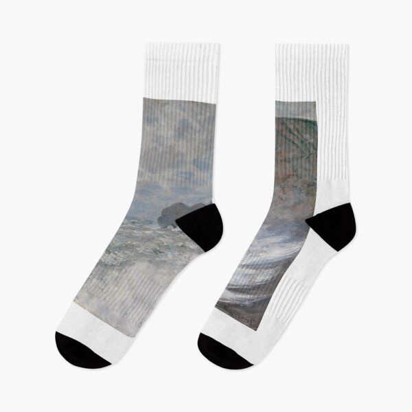 Item preview, Rough Weather at Étretat – Claude Monet | Dramatic Seascape of Wind and Light designed and sold by Art Outlaws.