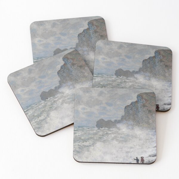 Item preview, Rough Weather at Étretat – Claude Monet | Dramatic Seascape of Wind and Light designed and sold by Art Outlaws.