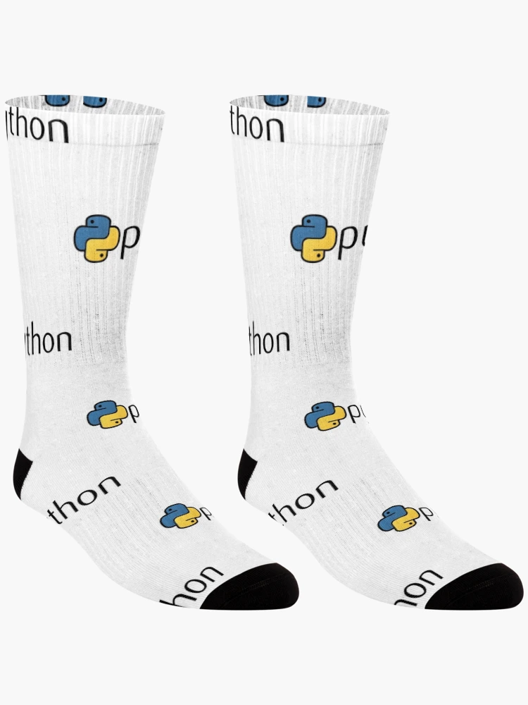 Thumbnail 3 of 5, Socks, Nerdy Python Logo Computer Programmer designed and sold by MathWare MathClips.
